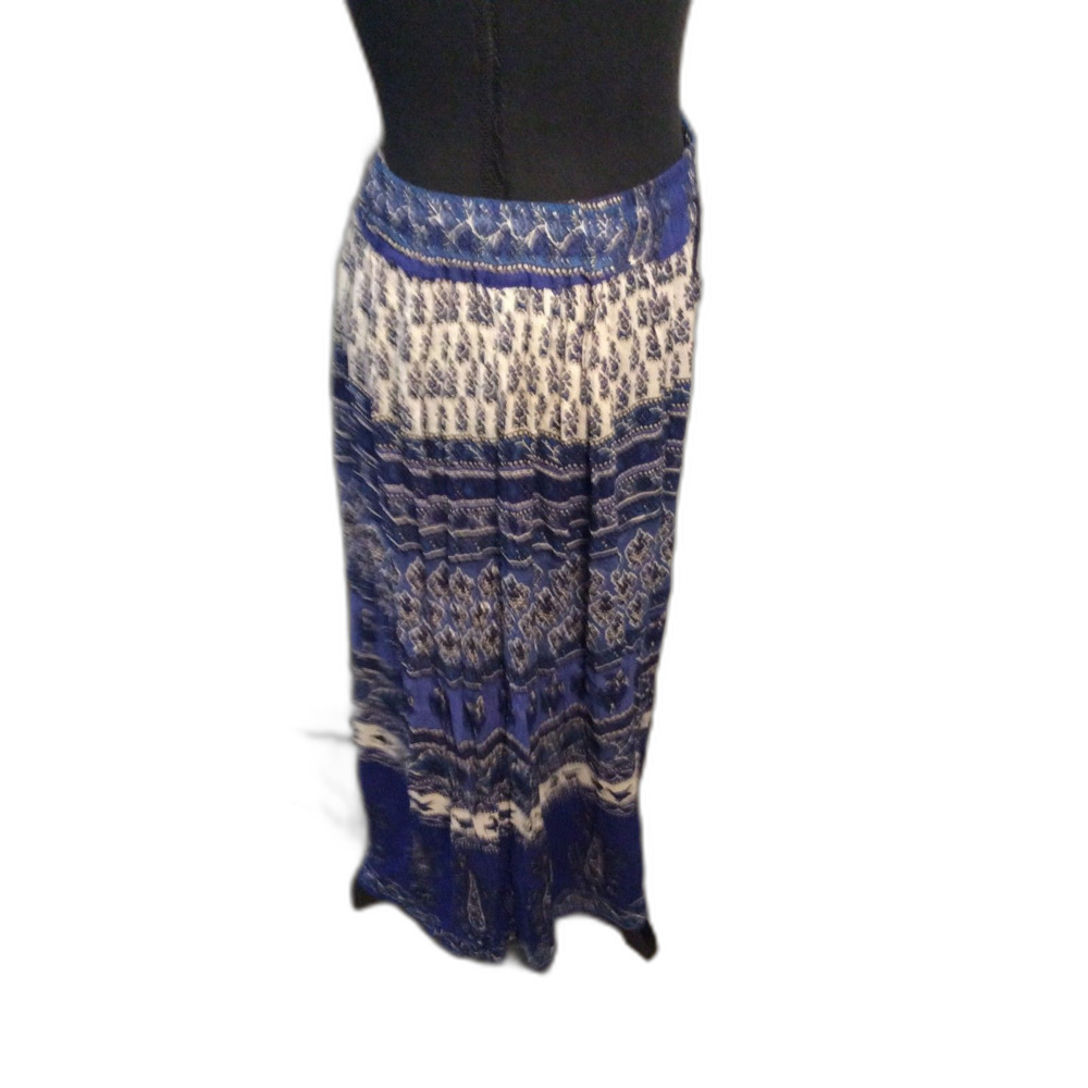 One Size OS blue Boho Gypsy Hippie Maxi Skirt Women's
